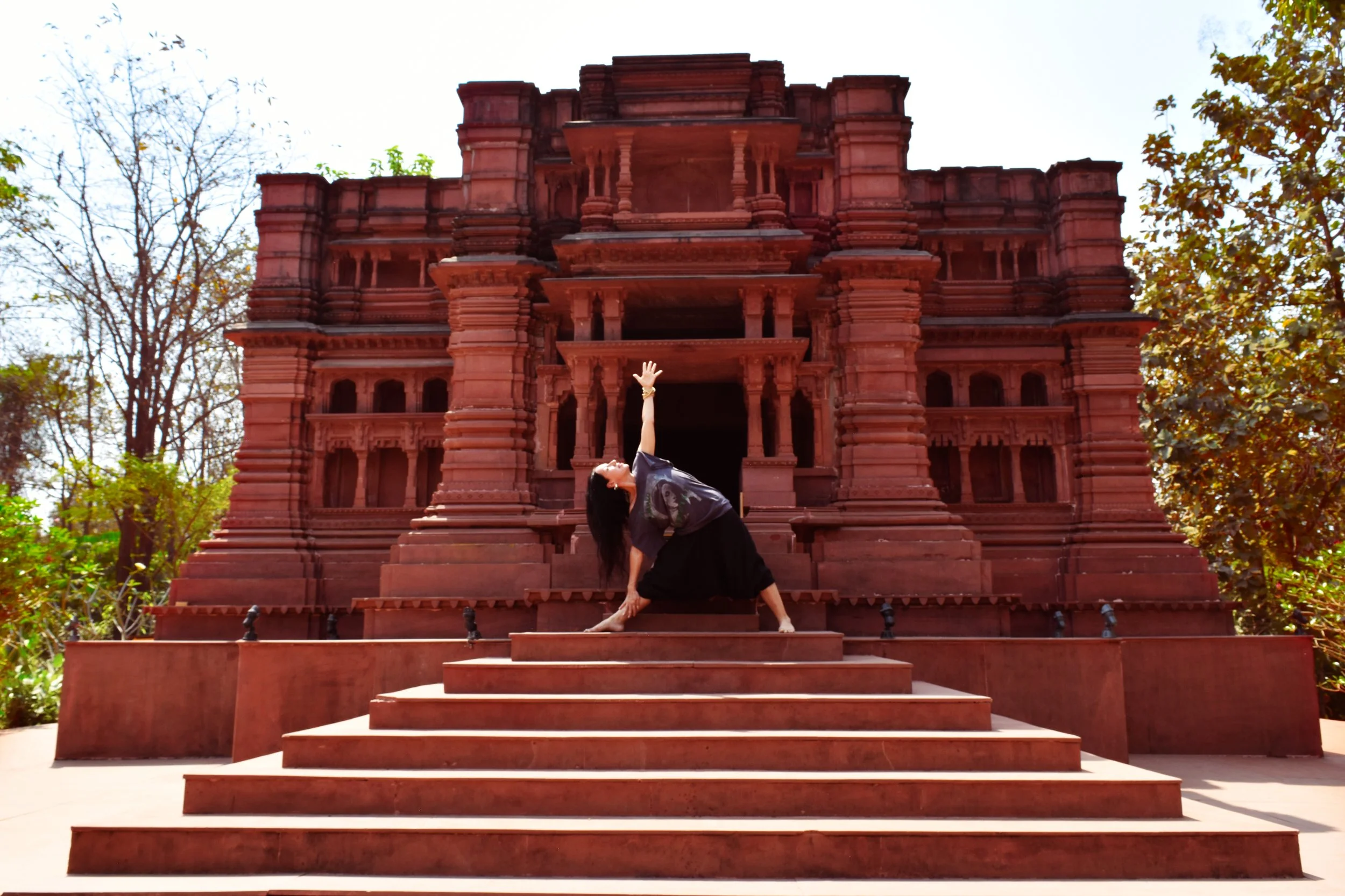 Annamaria at temple in India